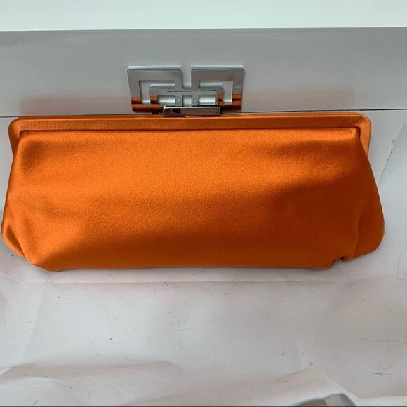 Tiffany & Co. Holly Satin Clutch - Tangerine - EUC - Picture 7 of 13